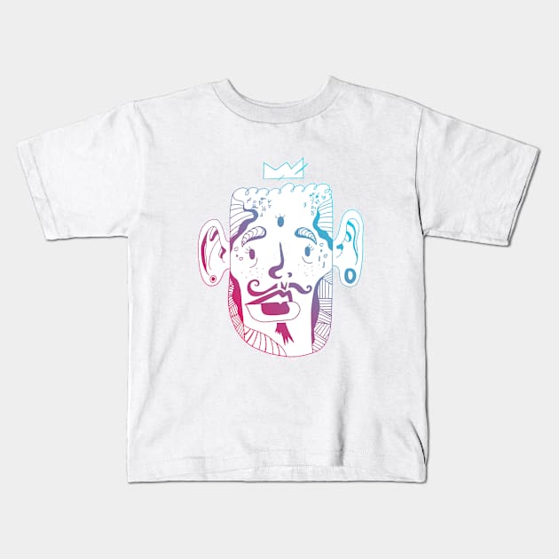 Dual Color Strange King Pierre Kids T-Shirt by kenallouis